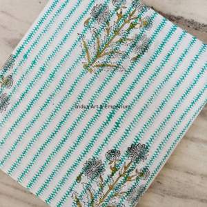 Tela de Algodón Cambray Estampada a Bloques 60x60, Tela de Algodón con Estampado Tradicional Jaipuri - Product Image 3