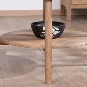 Mesa de centro redonda de dos niveles Vandana Golden Layer en madera de mango Plume Diámetro 90 cm - Product Image 5
