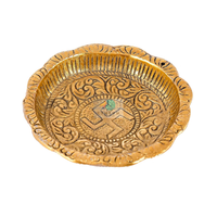 Figurine de tortue dorée en laiton, plaque Vastu Feng Shui Kachua, décoration d'intérieur, religieuse, antique, faite à la main en Inde, cadeau de retour, mariage