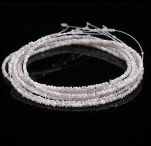 Perles de diamant brut blanc naturel non taillé 2-3mm, 16 pouces, brins de diamant brut en vrac pour la fabrication de bijoux, vente en gros - Product Image 2