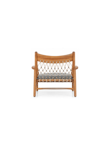 Sillón moderno de madera con diseño de respaldo cruzado, patas resistentes hechas a mano, silla de ocio para sala de estar, muebles para el hogar - Product Image 2