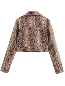 Vibrant Flair <b>Long</b> Breathable Womens Snake Printed <b>Leather</b> <b>Jackets</b> for Modern Daytime Evening Outfits Different colors <b>leather</b> - Product Image 3