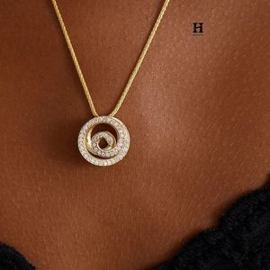 Pendentif spirale moderne pavé de diamants en or 14 carats, fabricant de bijoux de luxe - Product Image 1