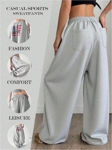Women's USA Graphic Wide <b>Leg</b> Jogger Sweatpants Baggy Y2k Elastic Waist <b>Straight</b> <b>Leg</b> Loose <b>Track</b> Barrel <b>Pants</b> - Product Image 5