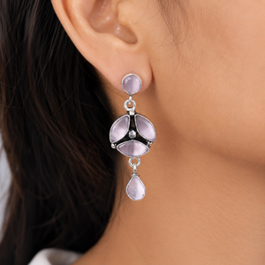 Wholesale Oxidized <b>Silver</b> Multi Stone <b>Drop</b> <b>Earrings</b> for Women Party Jewelry Bulk Supplier Indian Manufacturer Bohemian Style - Product Image 5
