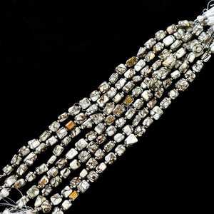 Cuentas facetadas de turquesa cobre de Mohave 5x7-6x8MM, cuentas de turquesa cobre blanca pulida de 8 pulgadas, cuentas al por mayor para joyería - Product Image 5