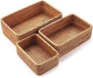 Wholesale Bamboo <b>Storage</b> <b>Basket</b> <b>Rectangular</b> Organizer Handwoven Multipurpose <b>Basket</b> for Home Use Made by KingCraftViet - Product Image 6