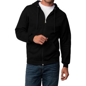 Sweat-shirt à capuche oversize pour homme, fermeture éclair, en polaire douce et chaude - Product Image 1