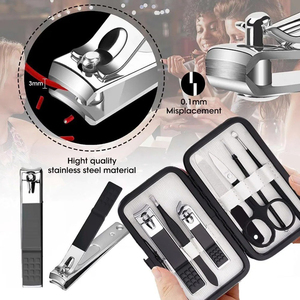 Travel Size Professional Stainless Steel Manicure and Pedicure Set Matte Black Dead Skin Cuticle Remover Nail Scissors Set - Product Image 6
