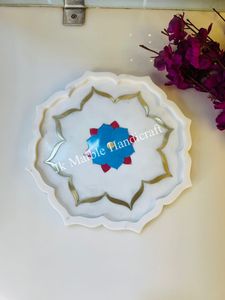 Handmade Marble <b>Decorative</b> <b>Plate</b> Dishwasher Safe Flower Design Shape for Home Kitchen Decoration Party Use Wholesale Available - Product Image 4