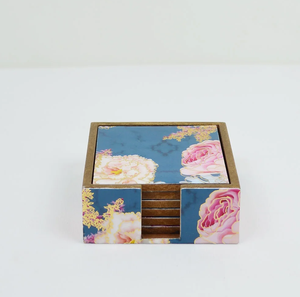 ชุดจานรองแก้วไม้ MDF แบบสั่งทำพิเศษ ลายเพสลีย์สีน้ำเงิน รูปทรงสี่เหลี่ยม สำหรับวางแก้ว/ภาชนะบนโต๊ะอาหาร กำลังขายดี - Product Image 3