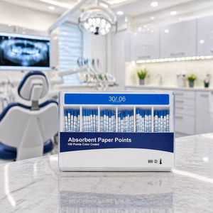 Points de séchage endodontiques en papier absorbant marqués ISO, codés par couleur, pour le séchage des canaux radiculaires, manuels, coniques 2%, 4%, 6%, INDIA - Product Image 2