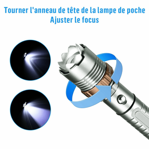 Torcia LED Ricaricabile con 5 Modalità, Zoom Regolabile, per Escursionismo e Campeggio, Include Batteria e Caricatore - Product Image 4