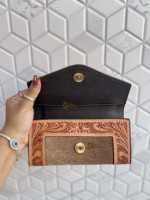 Pochette d'été vintage en cuir de vachette sculpté à la main, élégante et polyvalente, style western pour femme