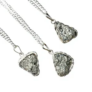 Collection de pendentifs féeriques en pyrite dorée scintillante, polie, énergie de guérison, pierres précieuses naturelles, accessoires de mode - Product Image 2