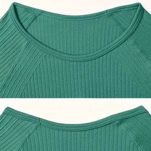 Conjunto Deportivo de 2 Piezas para Yoga, Leggings y Camiseta de Algodón 100% Transpirable de la Más Alta Calidad, Color Verde, Marca Amazing Industries - Product Image 6