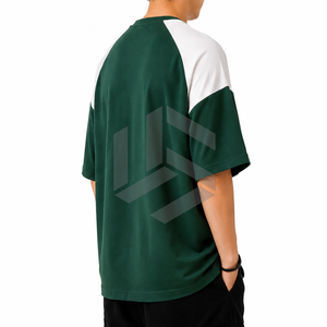 T-shirt Homme Oversize à Imprimé Géométrique Manches Courtes Col Rond Formel Streetwear Vert Blanc Respirant Tricoté Polyester Numérique - Product Image 4