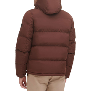Veste matelassée à capuche pour homme, marron, polyester, rembourrée de duvet, coupe-vent, manteau d'hiver décontracté, fermeture éclair, coupe régulière - Product Image 6