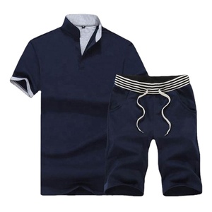 Polo de verano hecho a medida para hombre, pantalones cortos, conjunto doble, traje deportivo informal con manga de botón, técnica bordada - Product Image 2