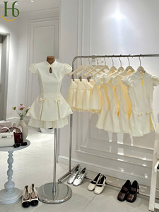 <b>Long</b> Sleeve Notched Collar <b>Pleated</b> <b>Long</b> <b>Skirt</b> Set Shorts Solid Cotton Woven Fabric Regular Fit Breathable High Quality Elegant - Product Image 3