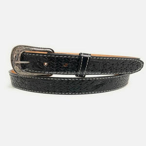 Cinturón de herramientas de cuero occidental genuino negro marrón tostado personalizado con costuras en contraste y hebilla de vaquero de diseñador antiguo de latón - Product Image 1