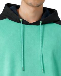 เสื้อฮู้ดแขนสั้นผู้ชายแบบสวมใส่สบาย ผ้าฝ้ายนุ่ม สีเขียวมิ้นท์ สีดำ สไตล์สตรีทแวร์ เหมาะสำหรับใส่ในฤดูร้อน - Product Image 5