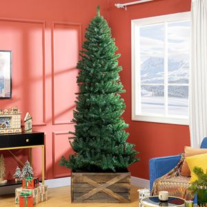 Albero di Natale Artificiale Sottile Non Illuminato Alto 2,4 Metri con Punte Realistiche, Decorazione Verde per Interni, Feste e Vacanze, con Luci LED Verdi - Product Image 2