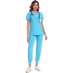 Latest Design Breathable Women's Stylish <b>Scrubs</b> Suits Best Selling Spandex Breathable Medical <b>Scrubs</b> <b>Set</b> Uniform for Women - Product Image 1