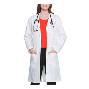 Blouse de laboratoire blanche élégante de haute qualité en coton et polyester tissé, uniforme médical unisexe pour médecins, infirmières et personnel hospitalier - Product Image 3
