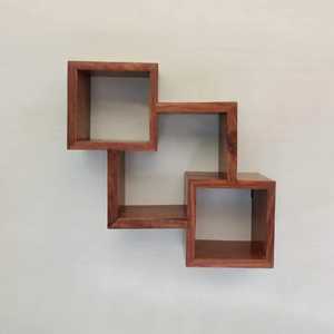 Modern Circular <b>Floating</b> <b>Wall</b> Shelf Multi Tier Natural Wood Round Storage Rack Geometric Display <b>Unit</b> for Living Room Bedroom - Product Image 4