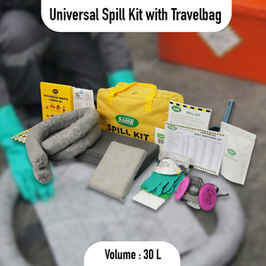 Universal Spill Kit 30L Clear <b>Storage</b> <b>Box</b> Oil Chemical Absorbent Kit Emergency Spill Response Industrial Factory Warehouse Use - Product Image 2