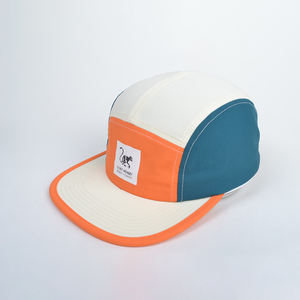 Casquette de camping non structurée à 5 panneaux en nylon recyclé respirant et polyester, avec logo personnalisé, pour la course sur sentier, en coton, avec fermeture snapback - Product Image 2