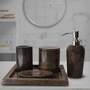 Stone Era Luxury Marble <b>Bathroom</b> <b>Set</b> Eco-Friendly Modern <b>Accessories</b> Kit Stone Texture Organizer Home Spa Hotel <b>Bathroom</b> - Product Image 2