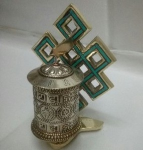 Rueda de Oración de Metal de Latón y Cobre para Colgar en la Pared, Tallada con Técnica de Grabado, 22cm, Regalo de Año Nuevo, Budismo, Música, Buda - Product Image 6
