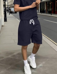 Shorts Bermuda en Coton Bleu Marine pour Homme, Taille Mi-Haute, Décontracté, Respirant, Tricoté, Couleur Unie, Idéal pour l'Entraînement et la Gym - Product Image 6