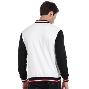 Veste universitaire pour homme au meilleur prix, séchage rapide, coupe ajustée, avec manches en cuir personnalisées, logo sur le devant en toile, étiquette privée - Product Image 4