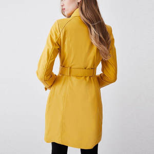 Abrigo Largo de Invierno para Mujer, Personalizable, Impermeable, Cortavientos, con Doble Botonadura, Forro de Poliéster, Tejido, Elegante - Product Image 2