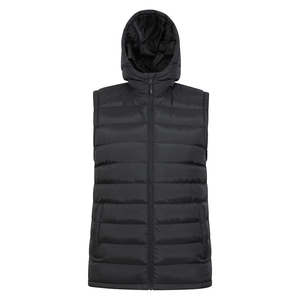 Chaleco Acolchado Personalizado para Hombre, Sin Mangas, Ligero, de Poliéster y Nailon, Color Negro, Chaleco Acolchado de Invierno con Capucha - Product Image 1