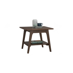 Mesa de Centro Moderna de Madera con Estante y Diseño Cónico para Salón y Sala de Estar - Product Image 2
