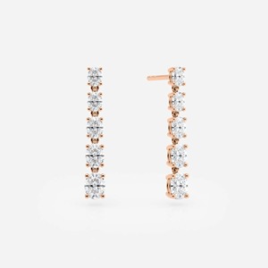 14K <b>Gold</b> Lab Diamond <b>Dangle</b> <b>Earrings</b> Bridal Drop <b>Earrings</b> - Product Image 4