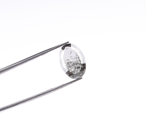 Diamante Ovalado Negro Sal y Pimienta de 3.0 Ct, Corte en Rodaja, Tamaño Personalizado, Diamante Sal y Pimienta de Laboratorio, Forma Ovalada, Precio al por Mayor - Product Image 3