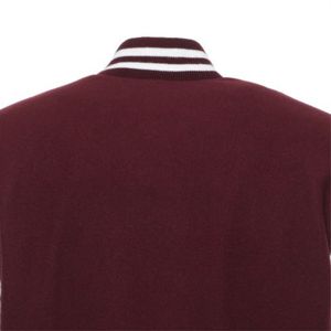 Veste universitaire unisexe confortable en laine avec design patchwork géométrique - Col montant, douce et élégante pour un usage décontracté - Product Image 2