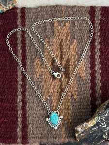 Handmade Number 8 Turquoise <b>Necklace</b> Sterling Silver Southwestern <b>Boho</b> Statement Jewelry Gift for Her - Product Image 5