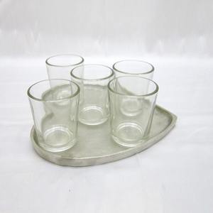 Increíble Bandeja con Diseño de Corazón Plateado con Portavelas de Cristal Transparente para Velas de Té, Frascos para Hacer Velas - Product Image 1