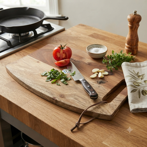 Planche à servir artisanale en bois de manguier 38x24cm, planche à découper en bois, plateau à charcuterie et fromages, plateau de service de cuisine - Product Image 3