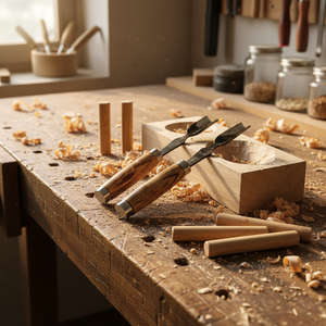 สิ่วแกะสลักเหล็กกล้าคาร์บอนเกรด DIY ยี่ห้อ SAZ ENTERPRISES ด้ามไม้เคลือบกันลื่น ปลายตัดมุมคม สำหรับงานไม้มืออาชีพ รุ่นที่ 1 - Product Image 6