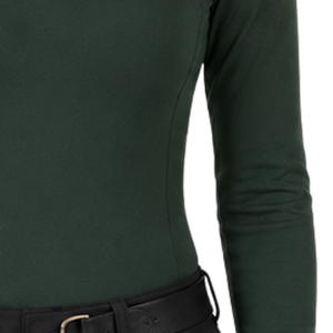 Haut de base pour femme vert forêt, à manches longues, pour l'équitation et l'entraînement équestre, avec quart de zip, extensible, respirant et imprimé - Product Image 6