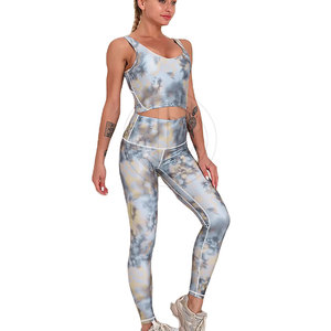 Ensemble de yoga respirant et personnalisé à faible MOQ pour femmes, tenue de fitness moulante de haute qualité avec logo frontal - Product Image 2