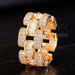 Anillo de Lujo con Diamantes Corte Baguette, Oro Blanco de 14K, Estilo Eternity, para Hombre y Mujer, Hip Hop, Anillo de Pinky - Product Image 3