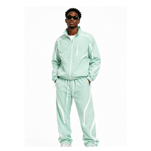 Wholesale Men's Windbreaker Jacket and Pants <b>Set</b> Lightweight Outdoor Sportswear - Product Image 3